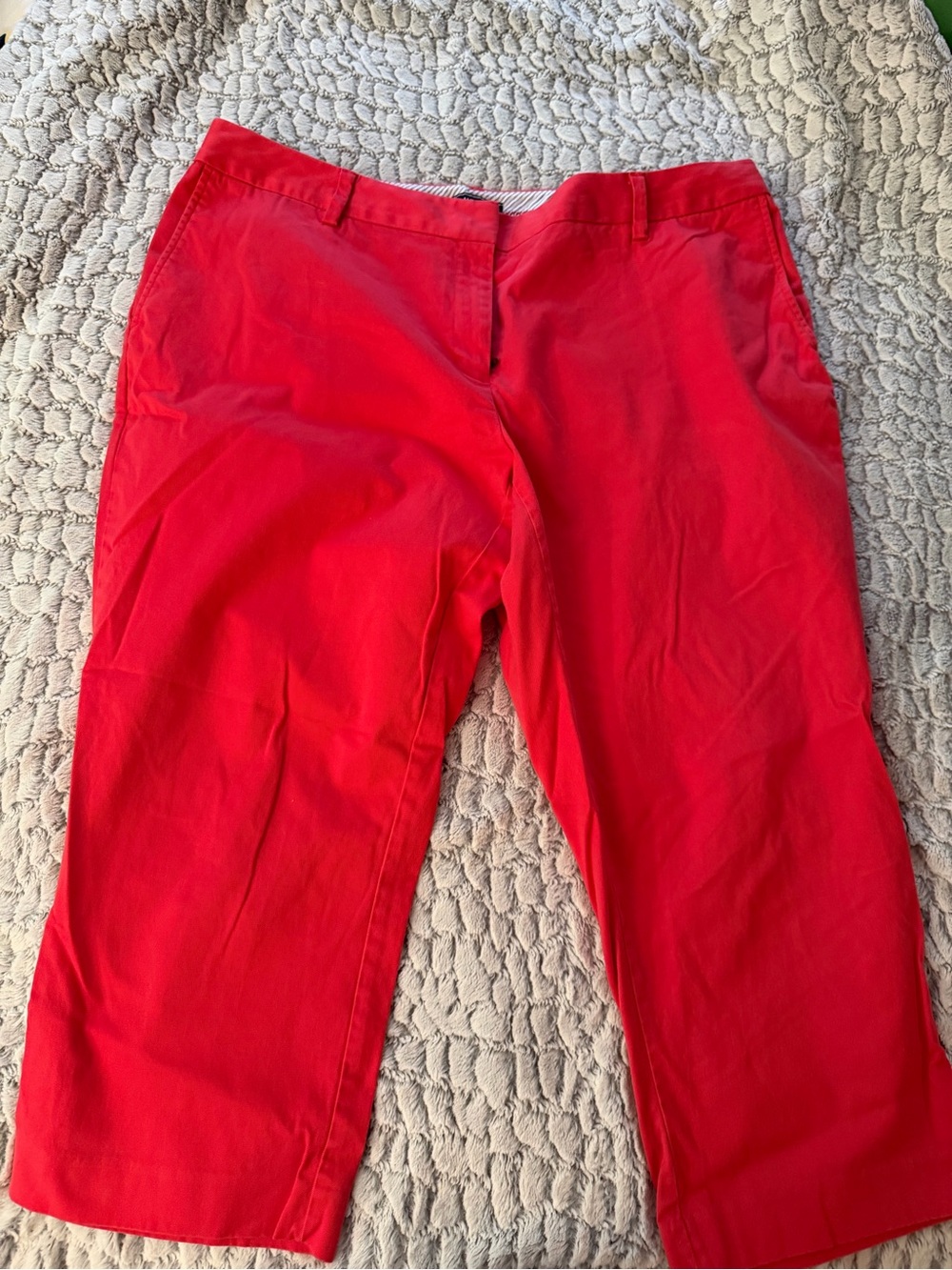 Lands End Bright Red Cropped Pants